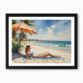 Beach Sun Ocean Art Print