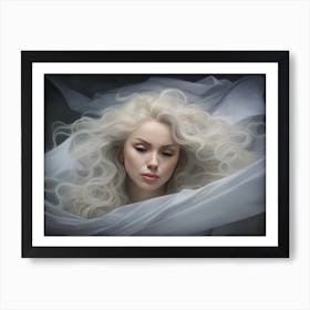 White Girl With Long Hair Art Print