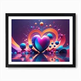 Colorful Heart Creative Art Print 16 Art Print