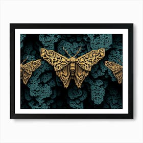 Butterfly Pattern Pixel Art Art Print