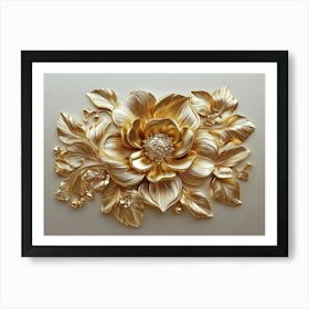 Gold Flower 1 Art Print