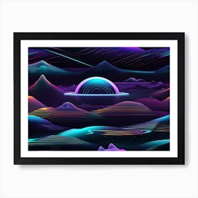 Neon Landscape Art Print