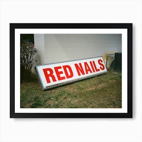 Red Nails Salon Sign Art Print