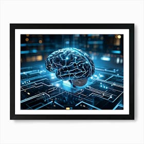 A Cybernetic Brain Illustration Abstractly Representing Human Emotion And Neural Connections Embed (2) Art Print