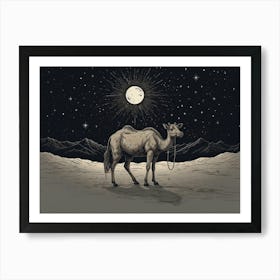 Camel In The Desert Art Print