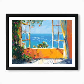 Malibu From The Window View Painting 2 Art Print