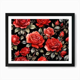 Default A Stunning Watercolor Painting Of Vibrant Red Roses Pa 1 (1) Art Print