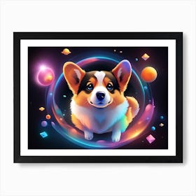 Corgi In Space 8 Art Print