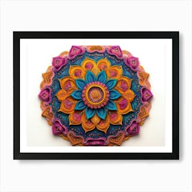 3d Detailed Mandala with Vibrant Colors 1 Poster