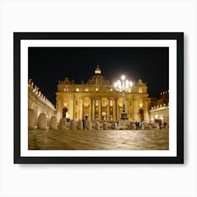 St Peter'S Basilica Night Shot Art Print