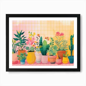 Colorful Plants Painting Art Print