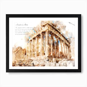 Acropolis, Watercolor Art Print