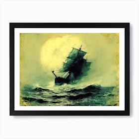 Ship At Sea Art Print