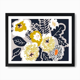 Floral Design Scandinavian Bold Flowers Art Print