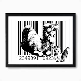 Funny Barcode Animals Art Illustration In Painting Style 106 Art Print