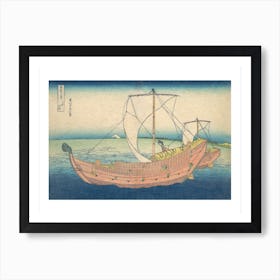 Boats At Sea Off Kazusa Art Print