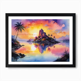 Sunset Island Art Print