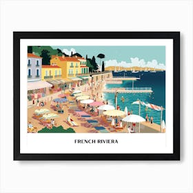 French Riviera Vintage Travel Poster Landscape 2 Art Print