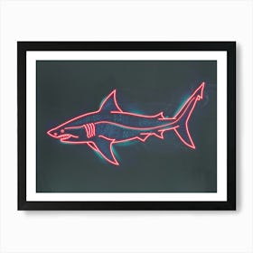 Neon Zebra Shark 2 Art Print