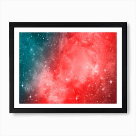 Red Pink Orange Galaxy Space Background Art Print