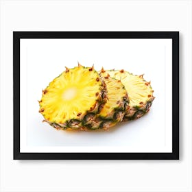 Pineapple Slices Isolated On White 1 Art Print