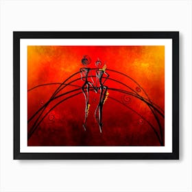 Tribal African Art Illustration In Painting Style 015 Art Print