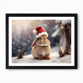 Santa Bunny Art Print