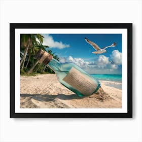 Message In A Bottle at the beach Art Print