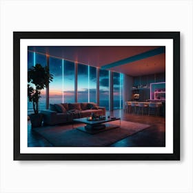 Living Room At Dusk Art Print