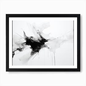 Disintegration Abstract Black And White 6 Art Print