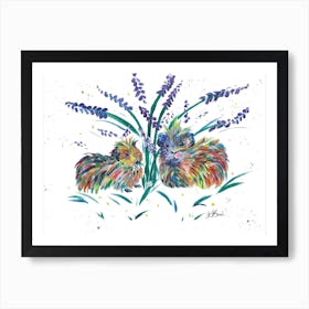 Colourful Guinea Pig pair Art Print