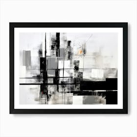 Urban Pulse Abstract Black And White 2 Art Print