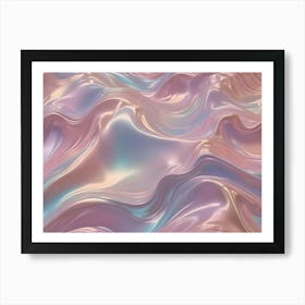 Abstract Background Of Swirling, Iridescent Colors Resembling Flowing Liquid Or Fabric 1 Art Print