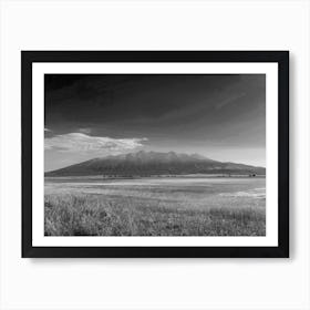 Mt Blanca over Lake of Flowers in Black and White Art Print