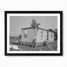 Southeast Missouri Farms Project, House Erection, Fastening Panels On The Corner By Russell Lee Art Print