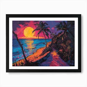 Sunset At The Beach 7 Art Print