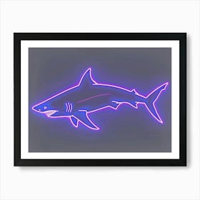 Neon Purple Bull Shark 5 Art Print