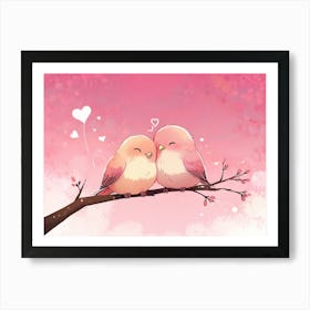 Two Birds On A Branch Art Print