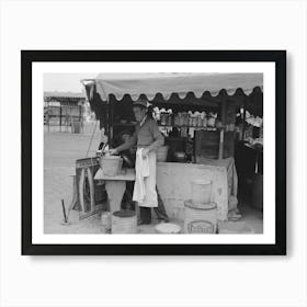 Dishwasher At Hamburger Stand, County Fair, Gonzales, Texas By Russell Lee Art Print