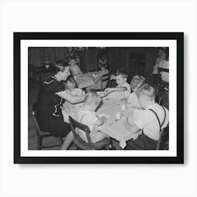 Kindergarten Children Eating Lunch, Lake Dick Project, Arkansas By Russell Lee Art Print