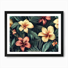 Tropical Floral Pattern Art Print