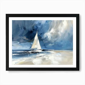 Sailboat On The Beach 8 Art Print