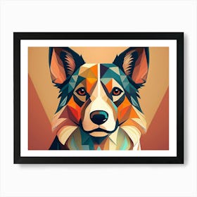 Geometric Dog Portrait Art Print