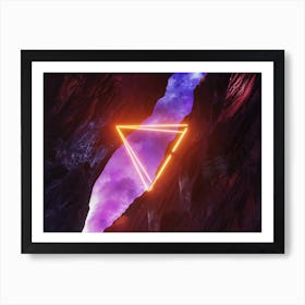 Neon landscape: Triangle [synthwave/vaporwave/cyberpunk] — aesthetic retrowave neon poster Poster