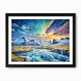 Van Gogh Vatnaj Kull National Park Iceland Art Print