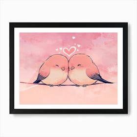 Two Birds On A Branch 13 Art Print