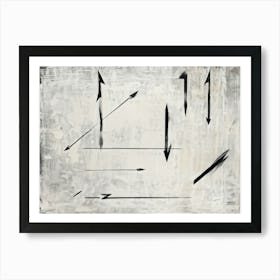 Abstract Design Guided By Hand Drawn Arrows And Markings Sketched With Intuitive Lines On Textured (7) Art Print