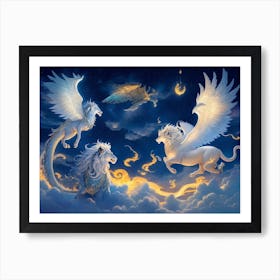 Celestial Realm Inhabited By Mythical Beings Art Print
