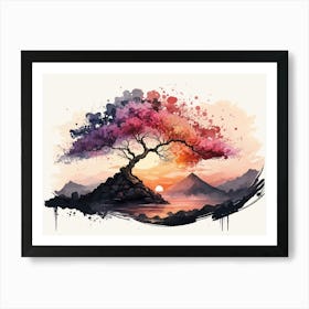 Tree Of Life Beautiful Watercolor Art Print