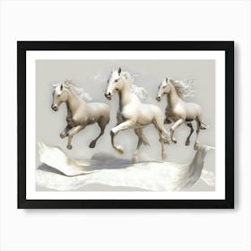 3d Horses Art Print